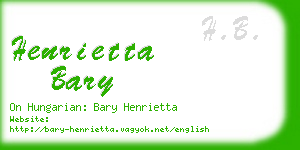 henrietta bary business card